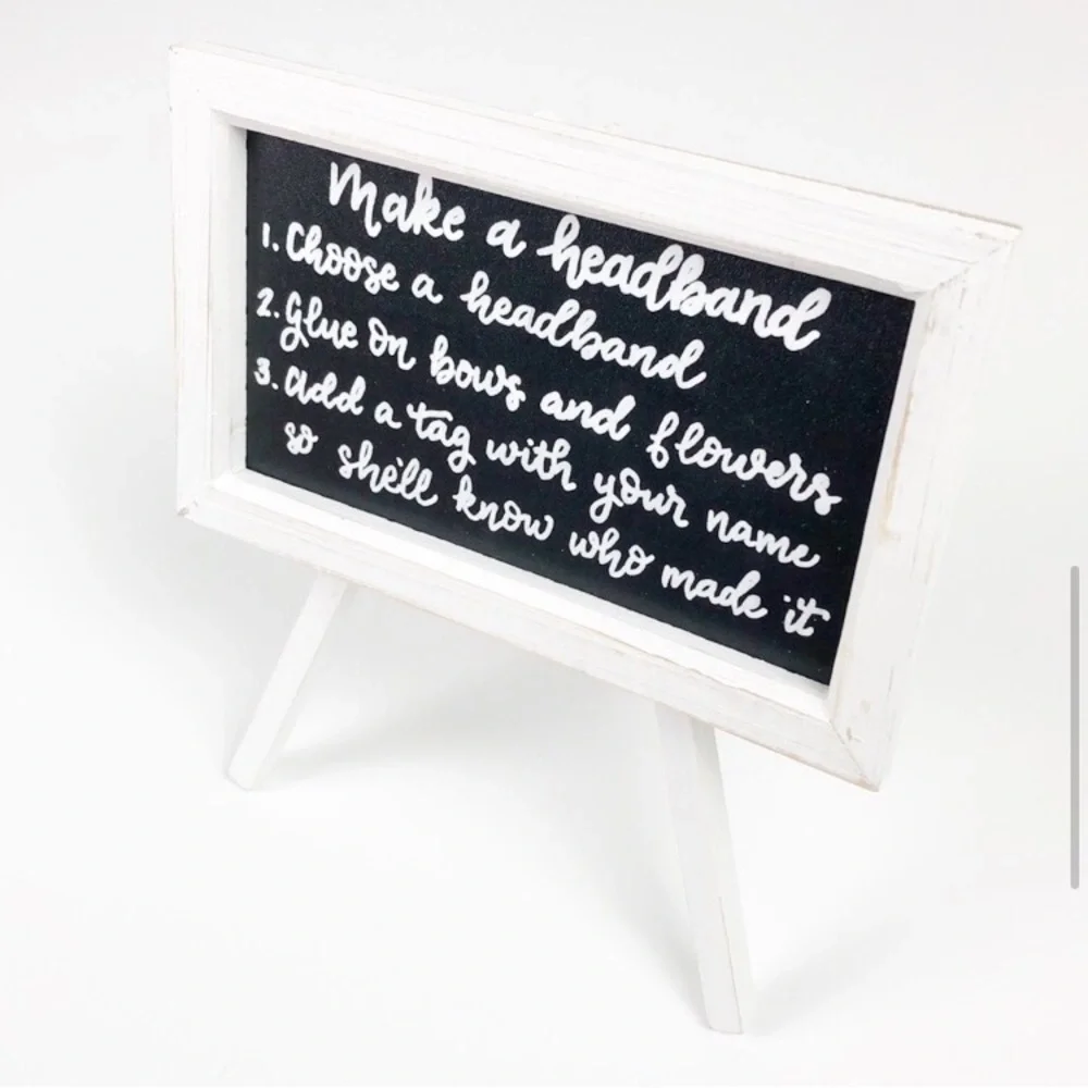 Chalkboard easel for baby shower